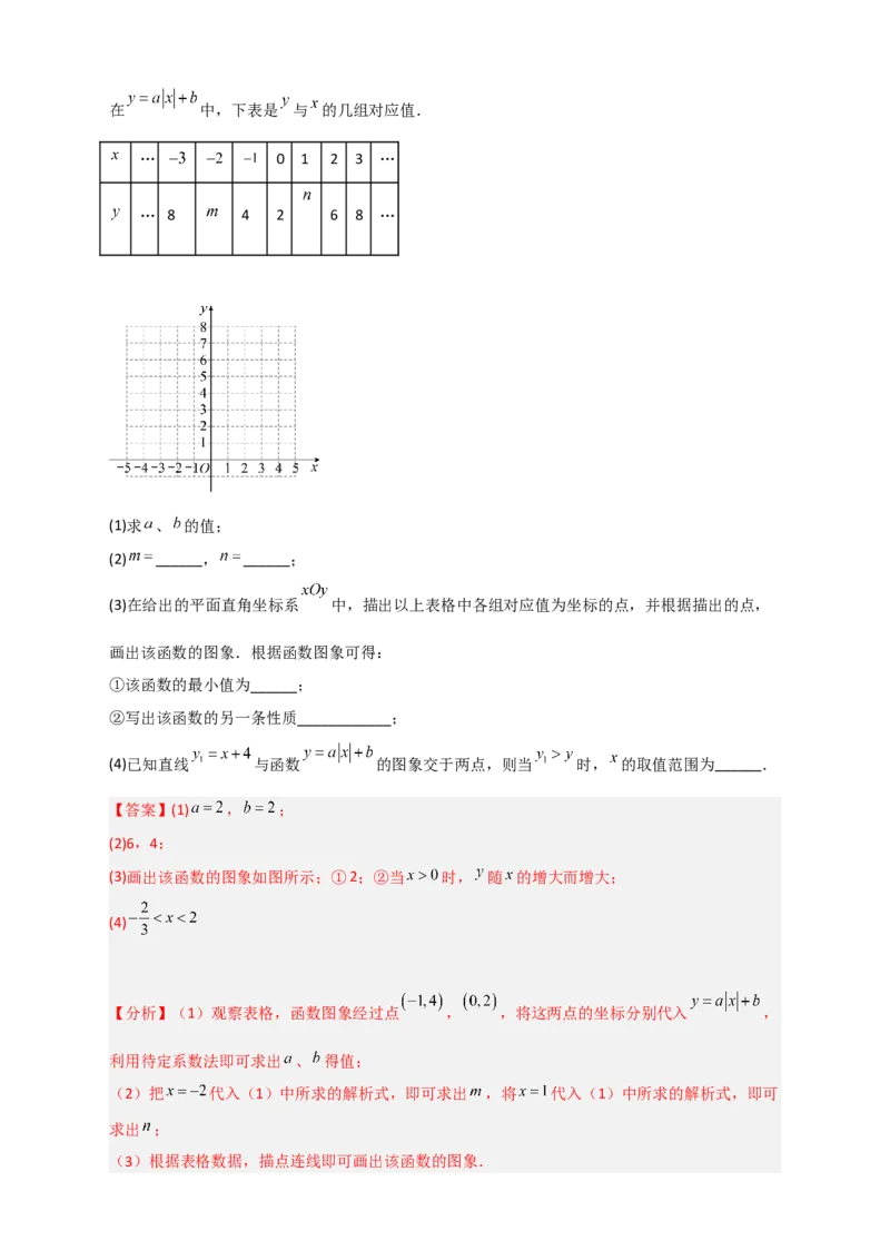 专题41含绝对值的一次函数（解析版）_初中数学人教版_八年级数学下册_保存转存之后查看(1)_8下-初中数学人教版（2026春新版持续更新）_旧版-可参考_06习题试卷_5专项练习