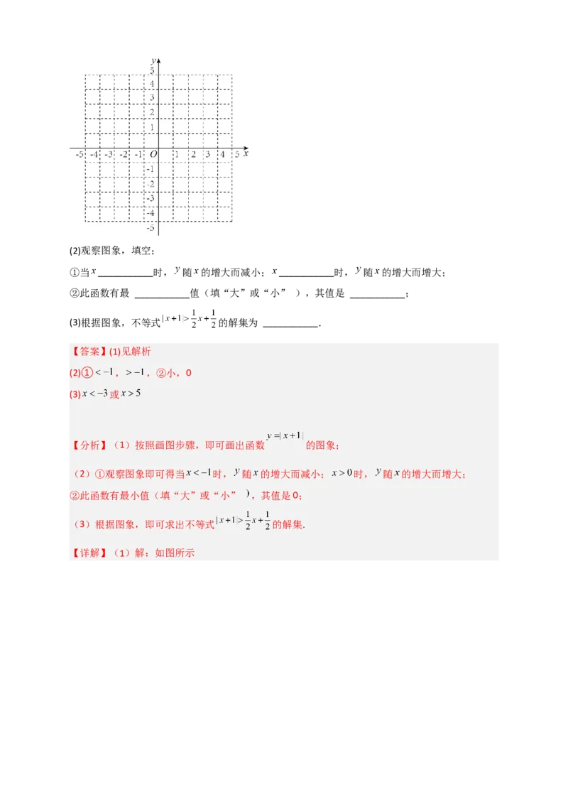 专题41含绝对值的一次函数（解析版）_初中数学人教版_八年级数学下册_保存转存之后查看(1)_8下-初中数学人教版（2026春新版持续更新）_旧版-可参考_06习题试卷_5专项练习