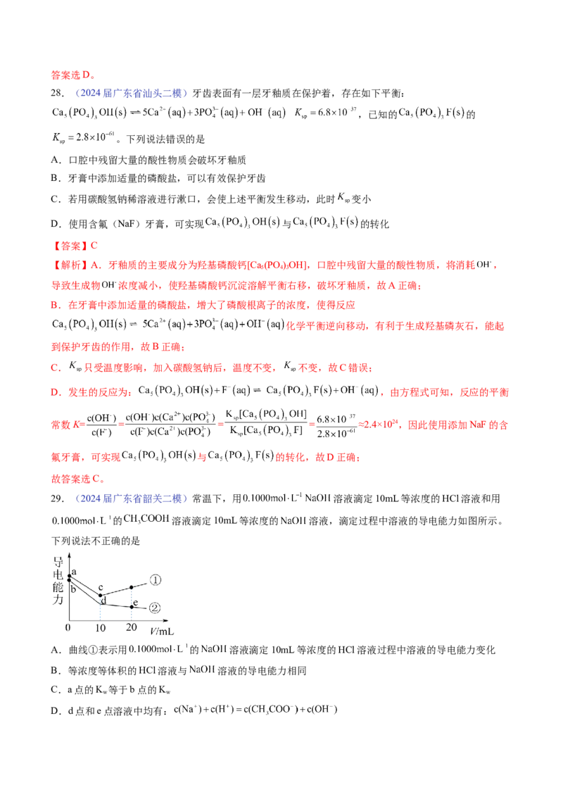 押广东卷第15题&nbsp;化学反应速率与平衡&nbsp;&nbsp;水溶液中的离子平衡（解析版）_05高考化学_2024年新高考资料_5.2024三轮冲刺_备战2024年高考化学临考题号押题（广东卷）323301515