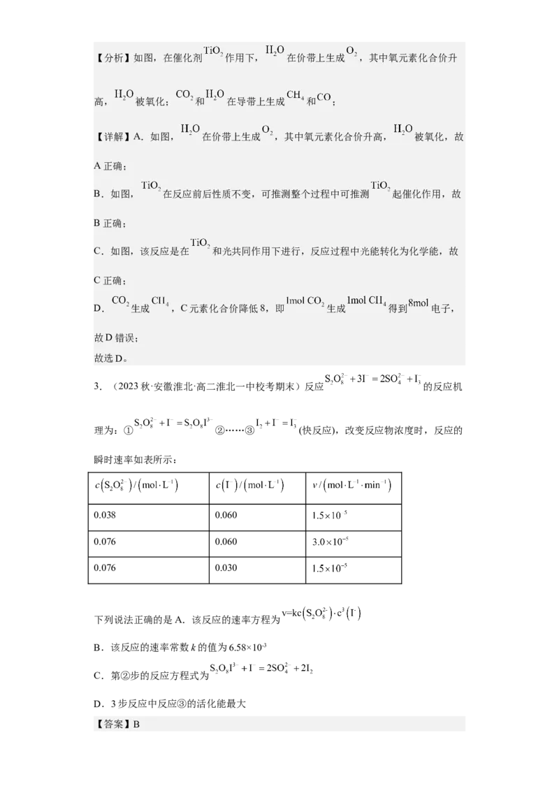 专题十七反应机理（专练）-冲刺2023年高考化学二轮复习核心考点逐项突破（解析版）_05高考化学_新高考复习资料_2023年新高考资料_二轮复习