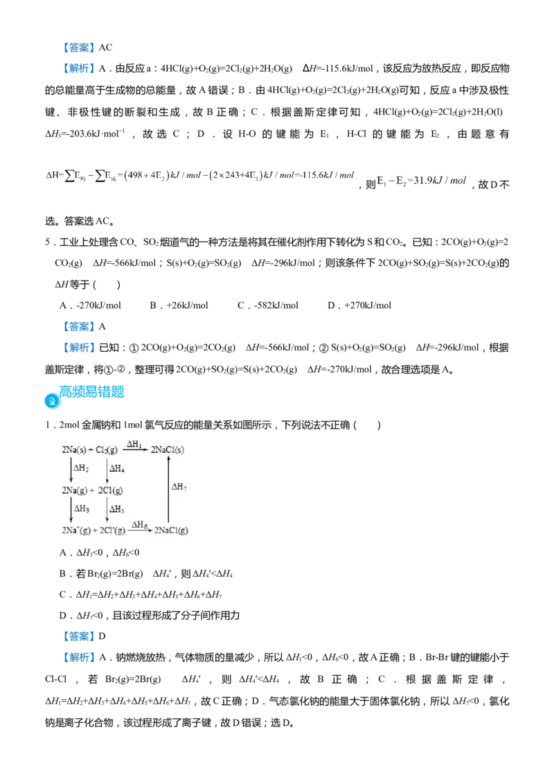 原创（新高考）2021届高考二轮精品专题七化学反应与能量变化教师版_05高考化学_新高考复习资料_2021新高考资料_2021届（新高考）化学二轮精品专题