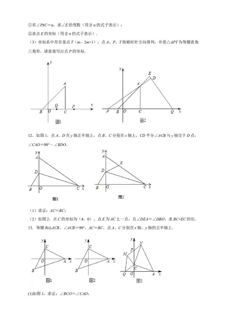 期中难点特训（二）全等三角形综合应用压轴题（原卷版）_初中数学人教版_8上-初中数学人教版_旧版_07专项讲练_微专题八年级数学上册常考点微专题提分精练（人教版）