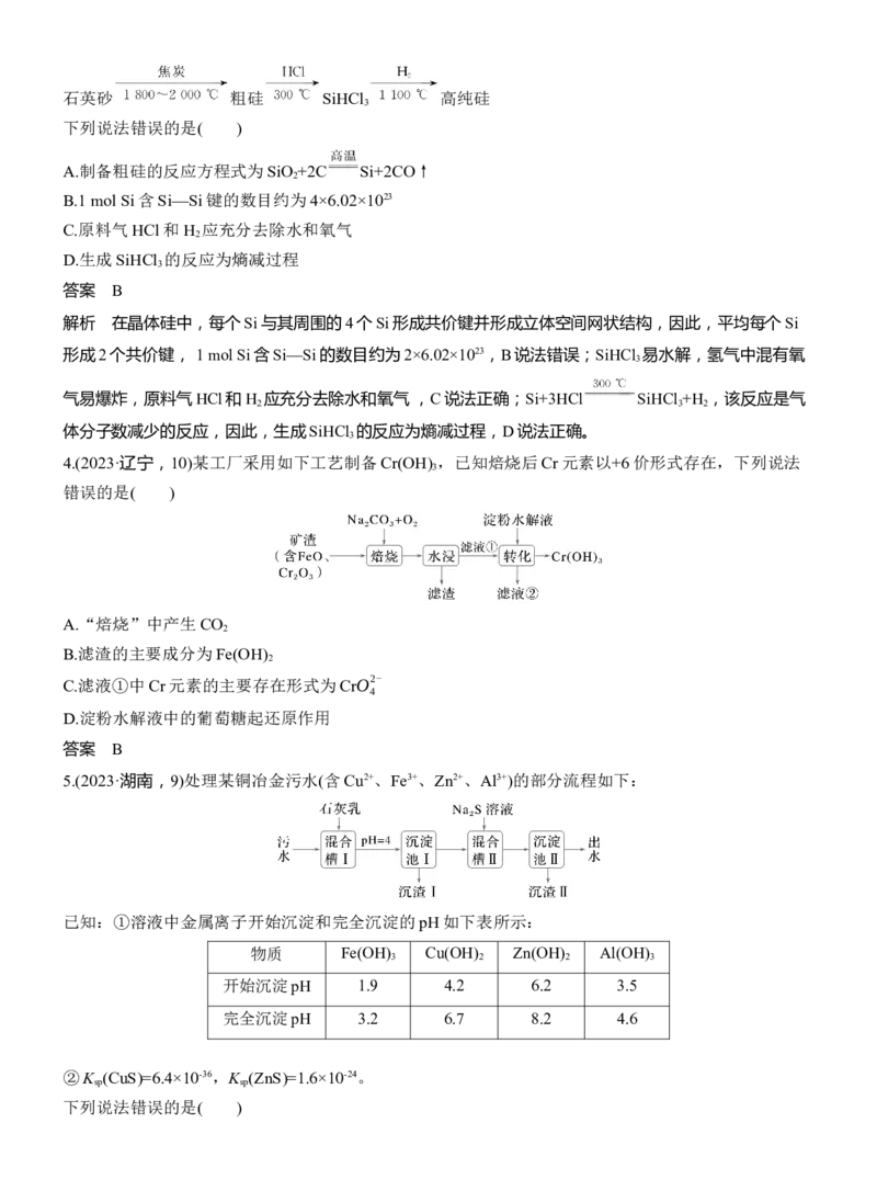 专题二　选择题专攻3　无机化工微流程淘宝店：红太阳资料库_05高考化学_2025年新高考资料_二轮复习_2025年高考化学大二轮_2025化学二轮复习_专题二　元素及其化合物