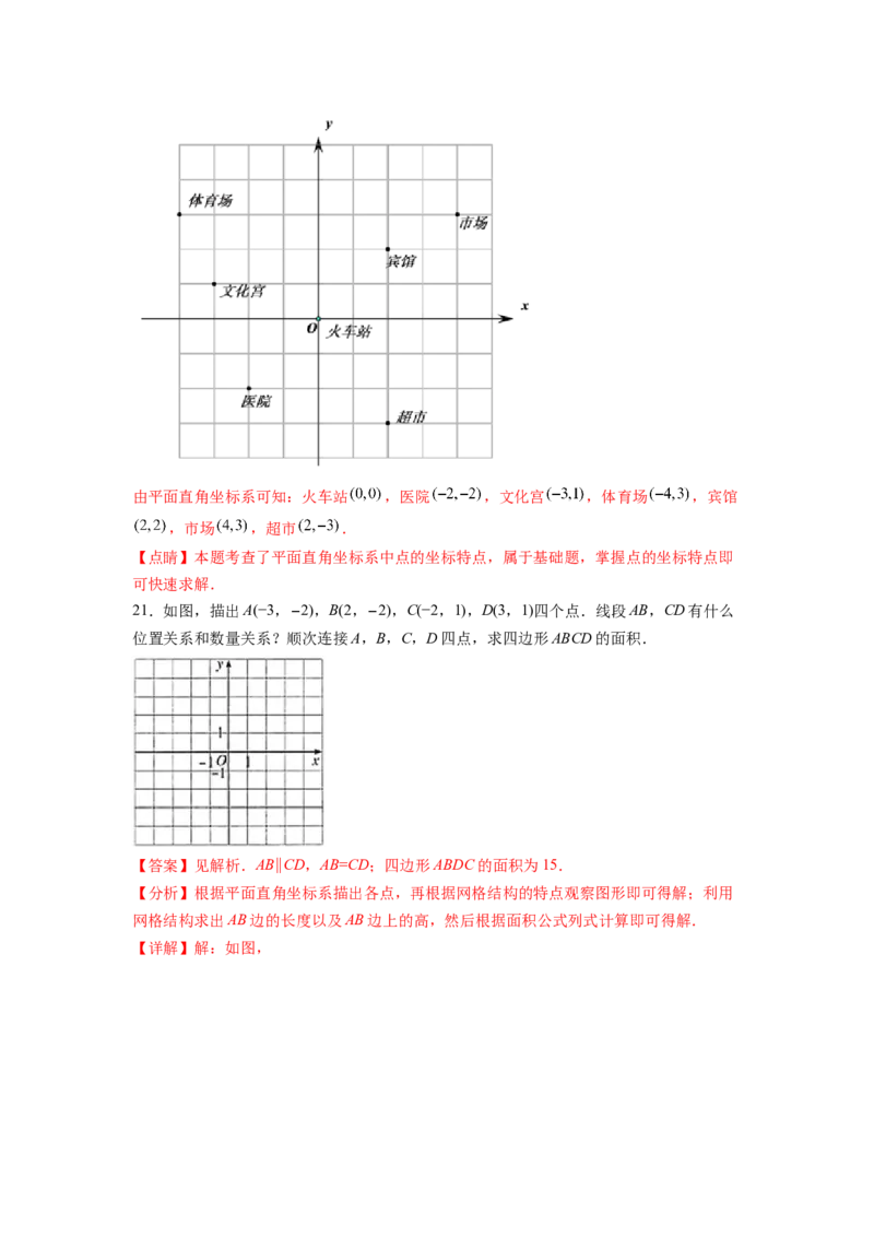 第7章平面直角坐标系（解析版）_初中数学人教版_7下-初中数学人教版_7下-初中数学人教版（旧版）赠送_06习题试卷_5专项练习