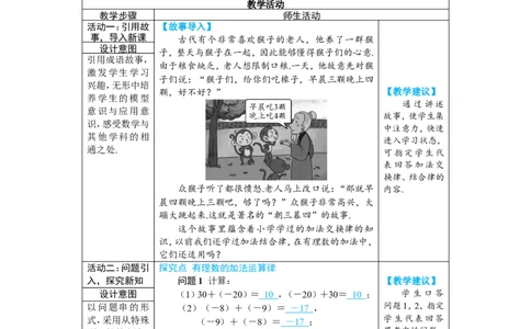 素养目标2.1.1.2有理数的加法运算律教案（表格式）2024-2025学年人教版数学上册_初中数学人教版_7上-初中数学人教版_7上-初中数学人教版（新版）_04教案