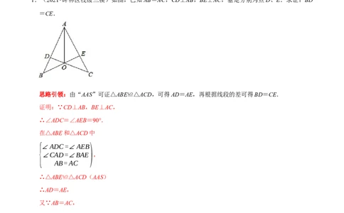 第08讲全等三角形的性质和判定的应用（解析版）-2022-2023学年八年级数学上册常考点（数学思想+解题技巧+专项突破+精准提升）（人教版）_初中数学人教版_8上-初中数学人教版_07专项讲练