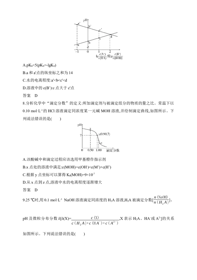专题十二弱电解质的电离平衡和溶液的酸碱性（含答案）_05高考化学_2025年新高考资料_专项练习_2025高考化学专题练习（含答案）（完结）