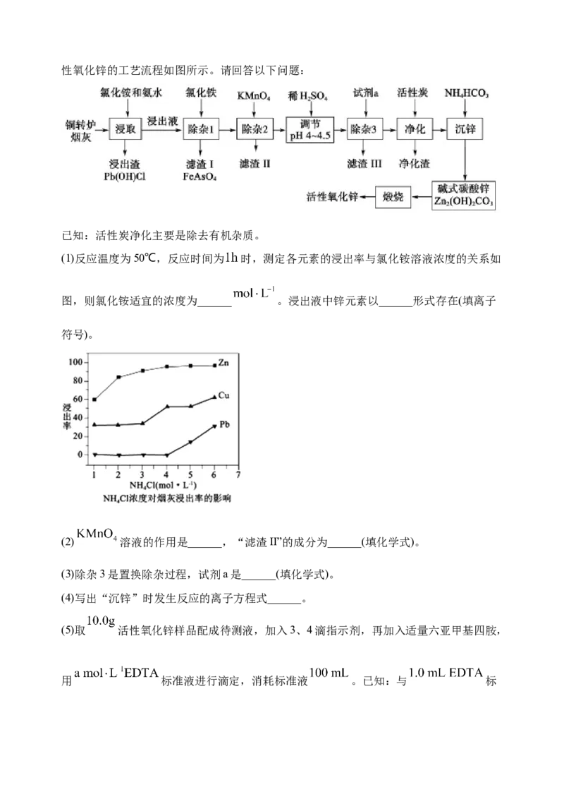 微专题17金属及其化合物制备流程（Zn）-备战2022年高考化学考点微专题（原卷版）_05高考化学_新高考复习资料_2022年新高考资料_备战2022年高考化学考点微专题