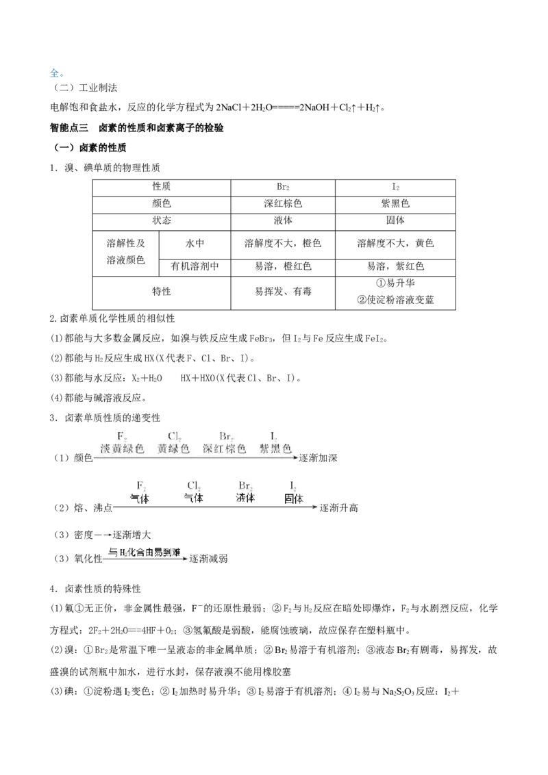 第12讲富集在海水中的元素&mdash;&mdash;卤素（精讲）-2022年一轮复习讲练测（原卷版）_05高考化学_新高考复习资料_2022年新高考资料_2022年高考化学一轮复习讲练测