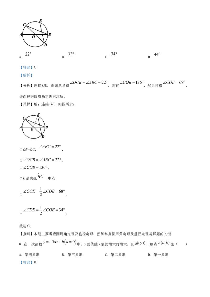 精品解析：2022年内蒙古包头市中考数学真题（解析版）_初中数学_九年级数学下册（人教版）_全国各地数学中考真题_2022年全国中考数学真题145份