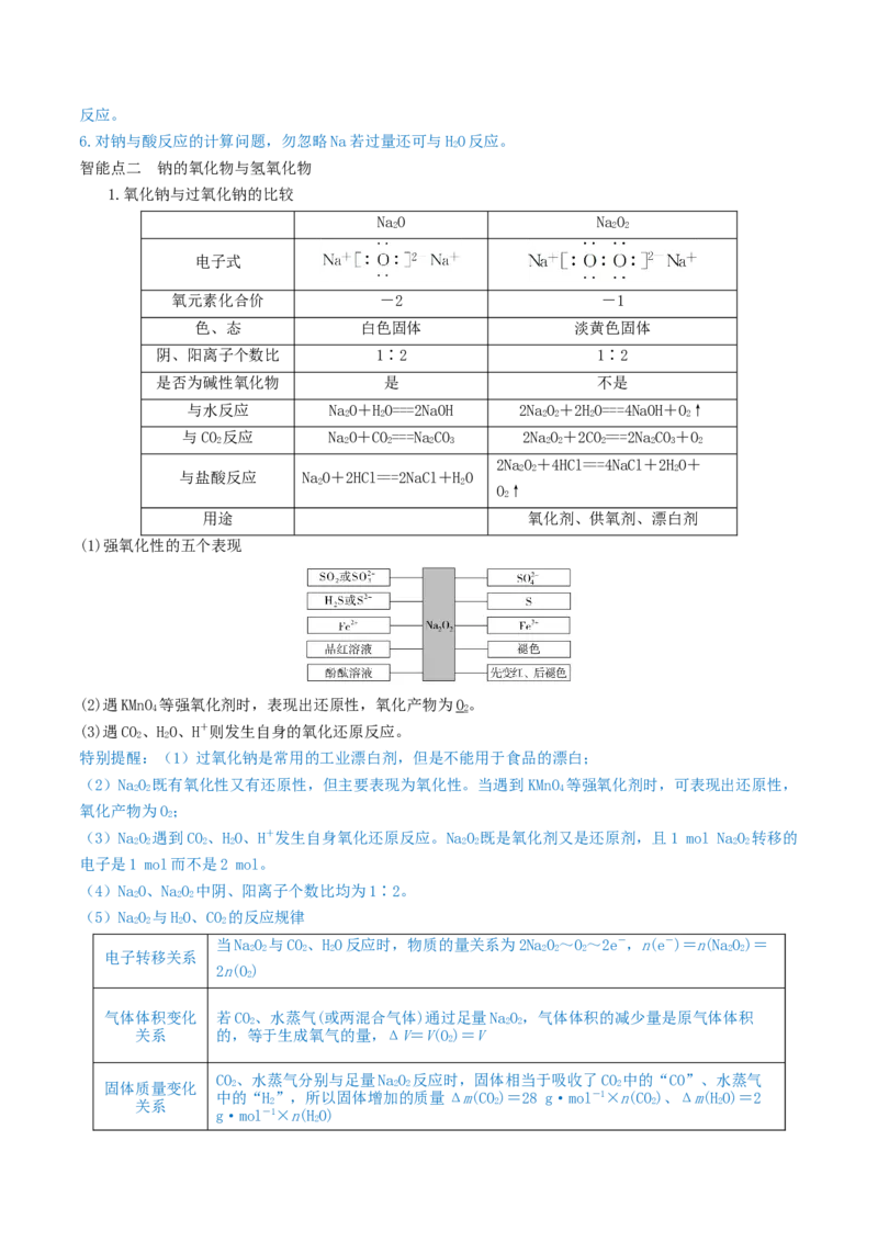 第07讲钠及其重要化合物（精讲）-2022年一轮复习讲练测（原卷版）_05高考化学_新高考复习资料_2022年新高考资料_2022年高考化学一轮复习讲练测