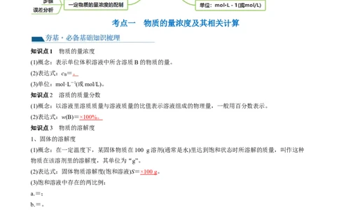 第02讲物质的量浓度与溶液的配制（讲义）（解析版）_05高考化学_2024年新高考资料_1.2024一轮复习_2024年高考化学一轮复习讲练测（新教材新高考）