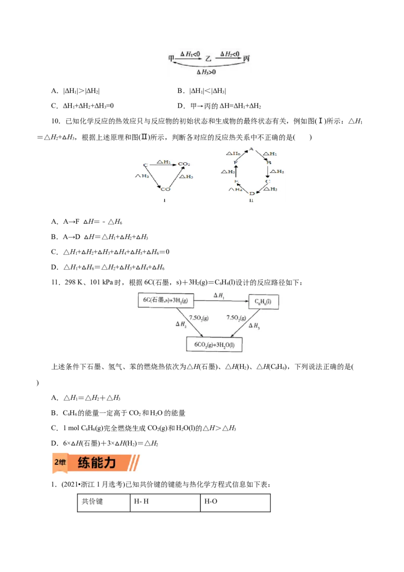 第25练反应热的计算-2023年高考化学一轮复习小题多维练（原卷版）_05高考化学_新高考复习资料_2023年新高考资料_一轮复习_2023年新高考化学一轮复习小题多维练