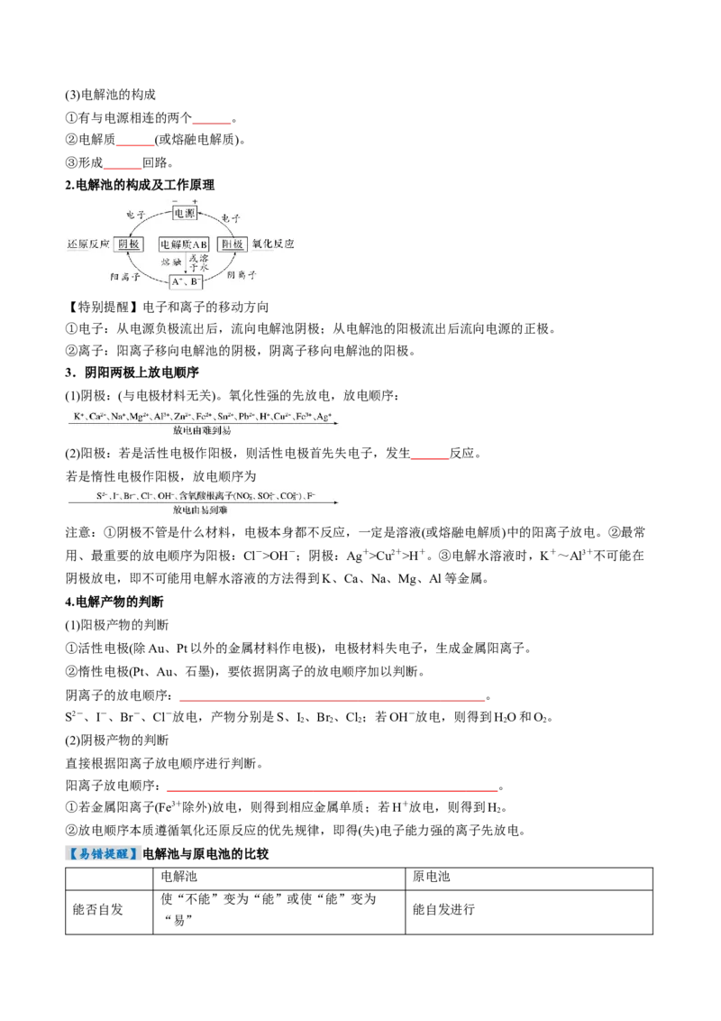考点23电解池金属的腐蚀与防护（核心考点精讲精练）-备战2025年高考化学一轮复习考点帮（新高考通用）（原卷版）_05高考化学_2025年新高考资料_一轮复习