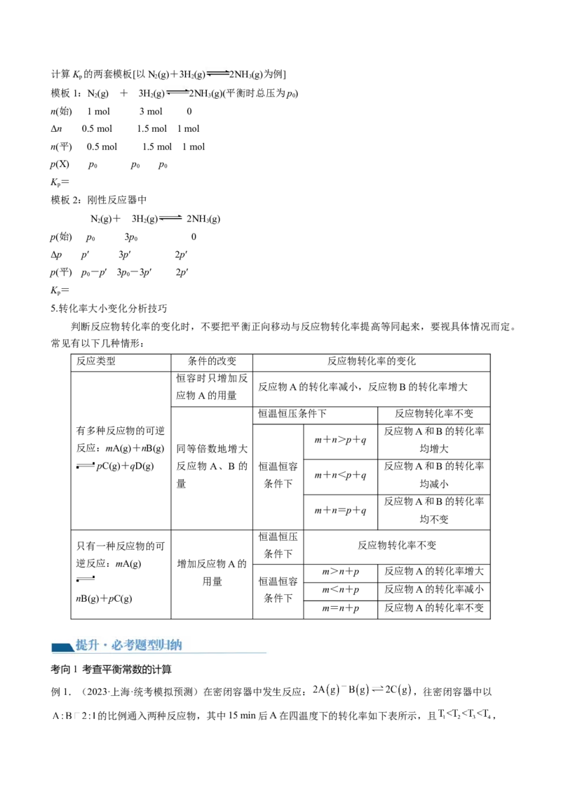 第26讲化学平衡常数及转化率反应方向及调控（讲义）（原卷版）_05高考化学_2024年新高考资料_1.2024一轮复习_2024年高考化学一轮复习讲练测（新教材新高考）