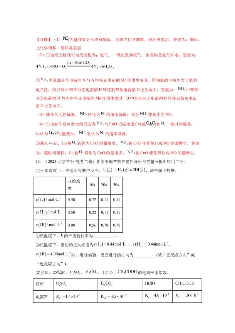 第20练化学反应原理综合题（解析版）_05高考化学_2024年新高考资料_2.2024二轮复习_2023年暑假分层作业高二化学（2024届一轮复习通用）