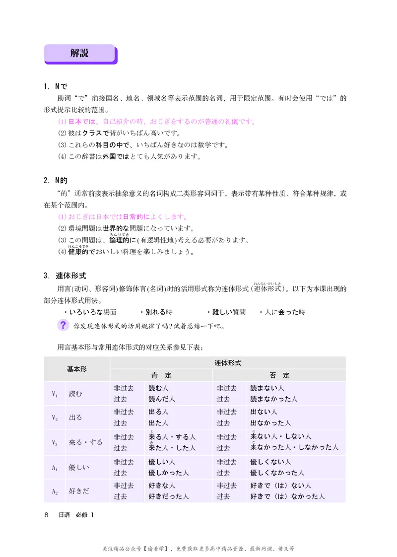 普通高中教科书&middot;日语必修第一册_高中全套电子教材及答案。_01高中电子教材全套_日语_人教版_高中年级_必修第一册