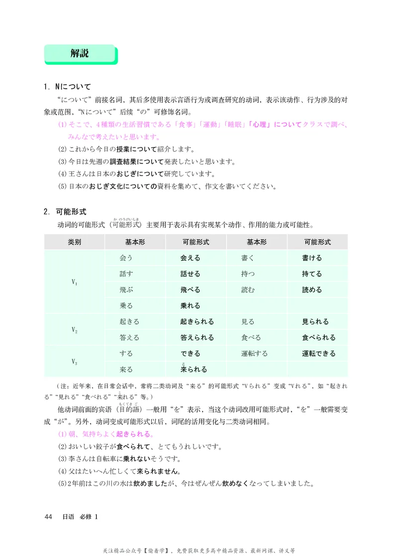 普通高中教科书&middot;日语必修第一册_高中全套电子教材及答案。_01高中电子教材全套_日语_人教版_高中年级_必修第一册