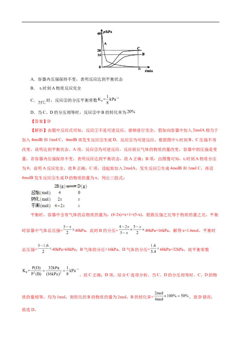 考点22化学平衡状态与化学平衡移动（解析版）_05高考化学_通用版（老高考）复习资料_2023年复习资料_一轮复习_备战2023年高考化学一轮复习考点帮（全国通用）
