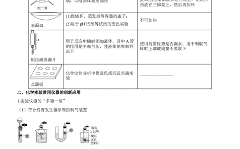 考点1常见仪器使用和实验基本操作（核心考点精讲精练（解析版）_05高考化学_新高考复习资料_2024年新高考资料_一轮复习资料_完备战2024年高考化学一轮复习考点帮（新高考专用）