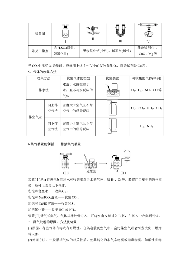 第4章第24讲　常见气体的实验室制备、净化和收集---2023年高考化学一轮复习（新高考）_05高考化学_新高考复习资料_2023年新高考资料_一轮复习_2023年新高考大一轮复习讲义