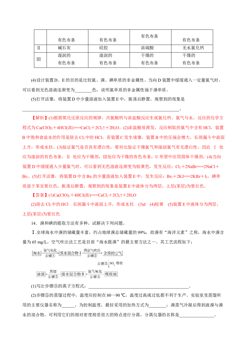 第10讲氯及其化合物（练）解析版_05高考化学_新高考复习资料_2022年新高考资料_2022年高考化学一轮复习讲练测（新教材新高考）