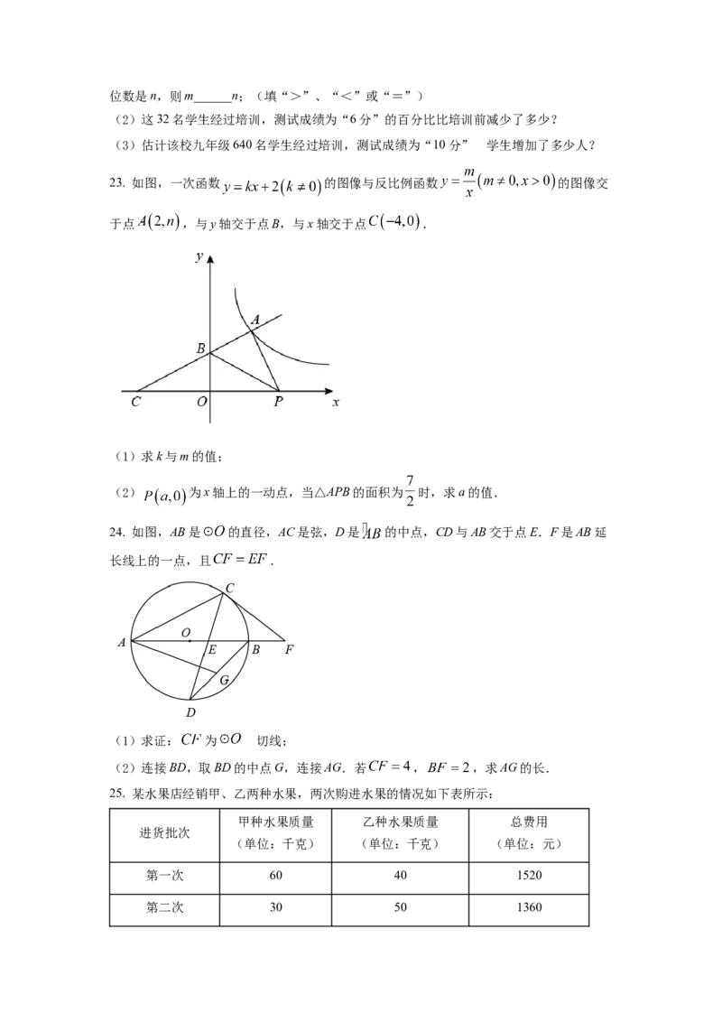精品解析：2022年江苏省苏州市中考数学真题（原卷版）_初中数学_九年级数学下册（人教版）_全国各地数学中考真题_2022年全国中考数学真题145份