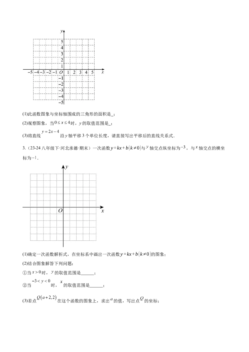 第十九章一次函数（单元复习4个知识点+14类题型突破）（学生版）_初中数学_八年级数学下册（人教版）_知识点汇总-U105_2025版