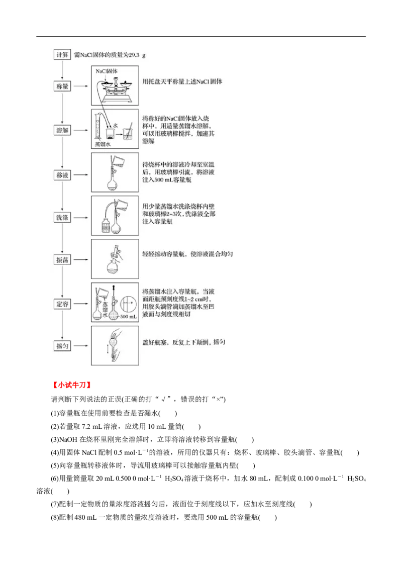 考点3物质的量的浓度及溶液配制（解析版）_05高考化学_通用版（老高考）复习资料_2023年复习资料_一轮复习_备战2023年高考化学一轮复习考点帮（全国通用）