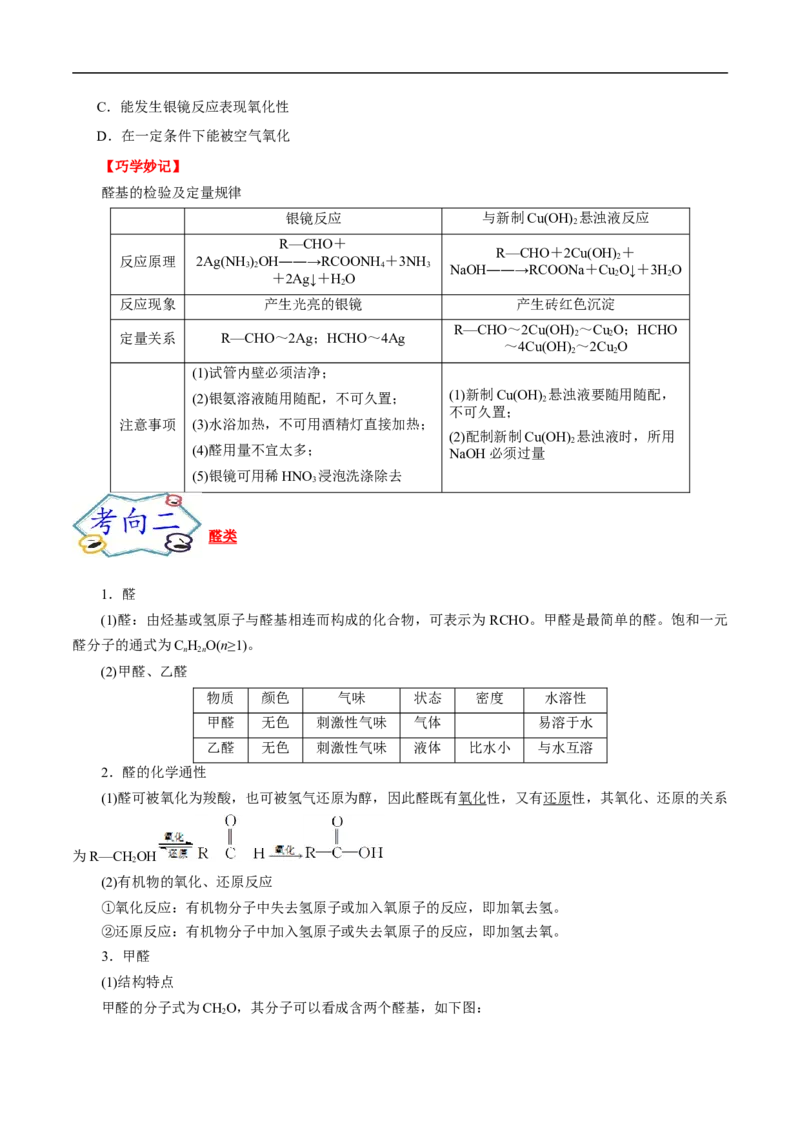 考点37醛酮（原卷版）_05高考化学_通用版（老高考）复习资料_2023年复习资料_一轮复习_备战2023年高考化学一轮复习考点帮（全国通用）