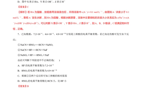 第21讲电离平衡（练）-2023年高考化学一轮复习讲练测（新教材新高考）（解析版）_05高考化学_新高考复习资料_2023年新高考资料_一轮复习