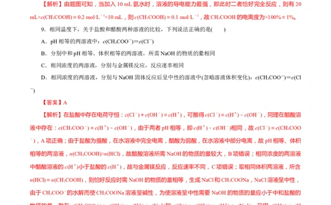 第21讲电离平衡（练）-2023年高考化学一轮复习讲练测（新教材新高考）（解析版）_05高考化学_新高考复习资料_2023年新高考资料_一轮复习