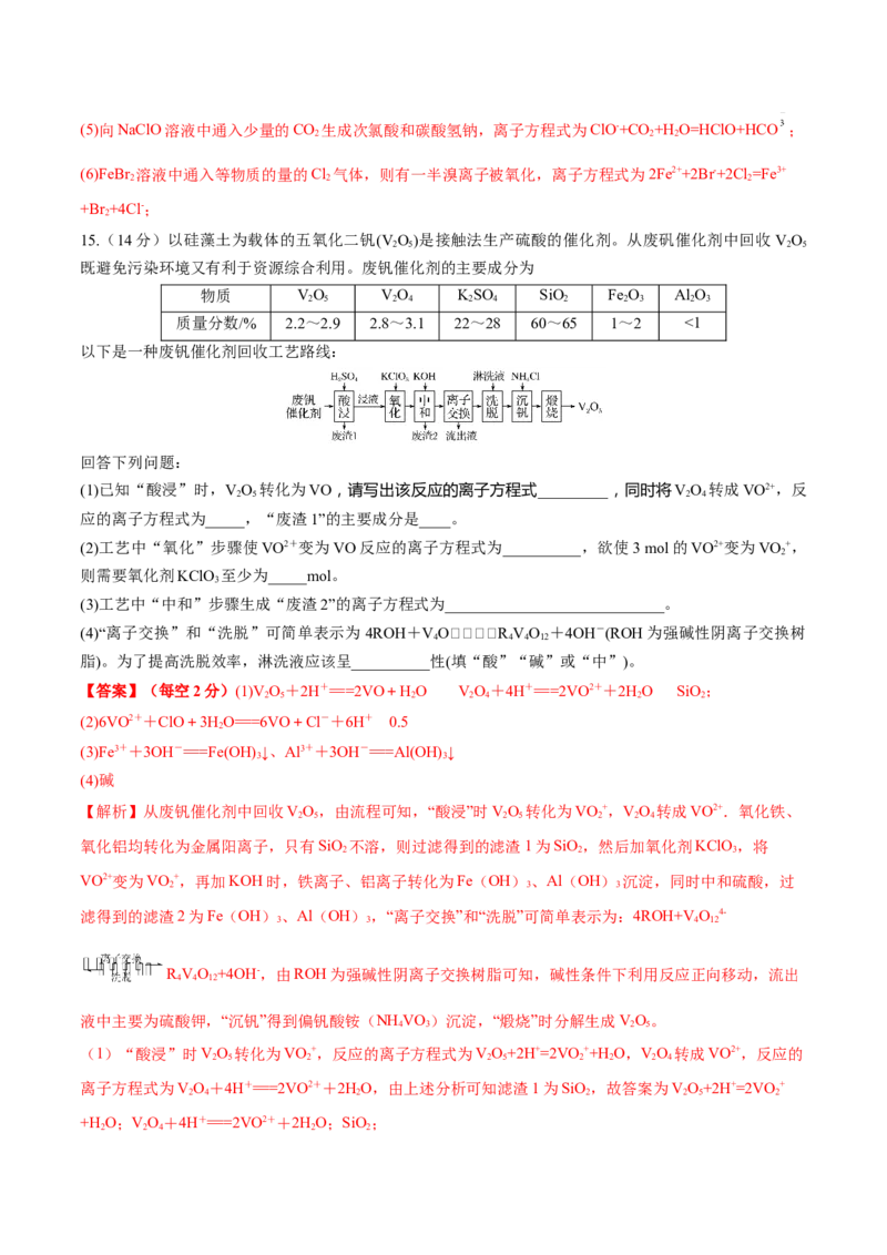 第04讲离子反应　离子方程式（练）-2023年高考化学一轮复习讲练测（全国通用）（解析版）_05高考化学_通用版（老高考）复习资料_2023年复习资料_一轮复习