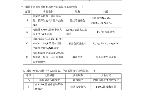 第1部分专题突破专题20　物质的检验、鉴别　简单实验方案的设计及评价_05高考化学_新高考复习资料_2023年新高考资料_二轮复习_2023年高考化学二轮复习讲义+课件（新高考版）_学生版