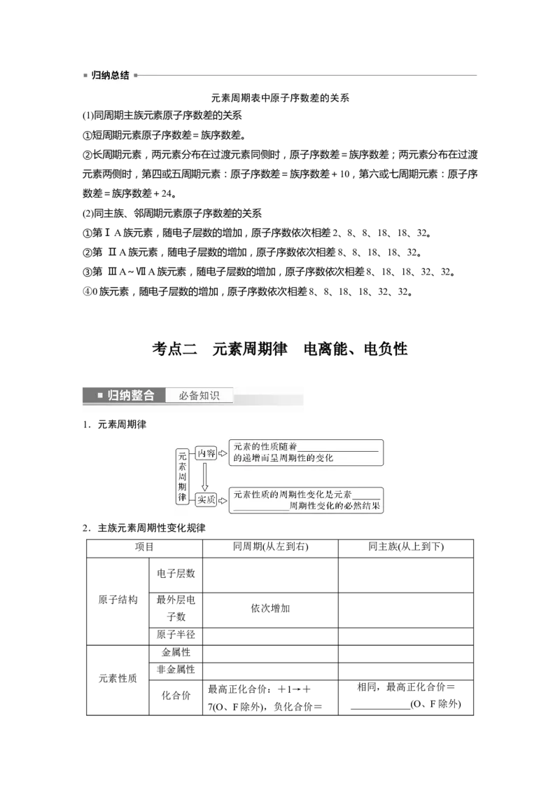 第6章第31讲　元素周期表、元素的性质_05高考化学_2024年新高考资料_1.2024一轮复习_2024年高考化学一轮复习讲义（新人教新高考版）_学生版在此文件夹_大一轮复习讲义