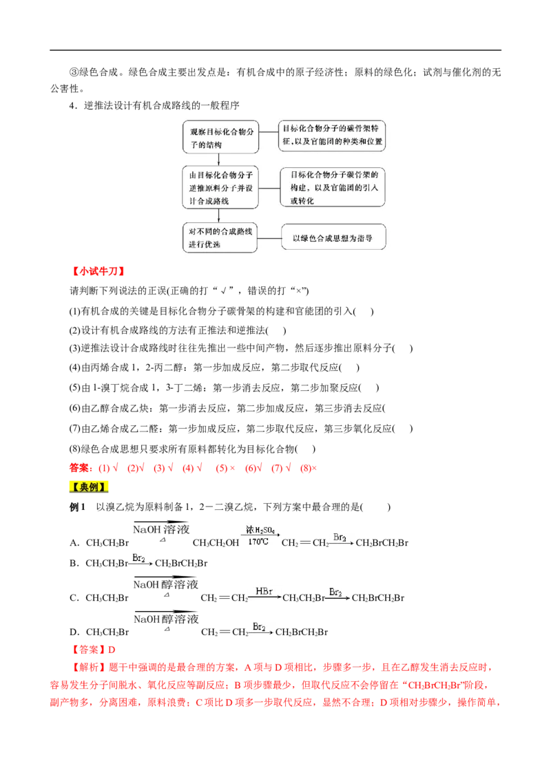 考点44有机化合物的合成（解析版）_05高考化学_通用版（老高考）复习资料_2023年复习资料_一轮复习_备战2023年高考化学一轮复习考点帮（全国通用）