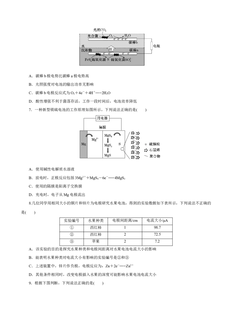第16讲原电池新型电源（练）-2023年高考化学一轮复习讲练测（新教材新高考）（原卷版）_05高考化学_新高考复习资料_2023年新高考资料_一轮复习