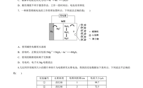第16讲原电池新型电源（练）-2023年高考化学一轮复习讲练测（新教材新高考）（原卷版）_05高考化学_新高考复习资料_2023年新高考资料_一轮复习