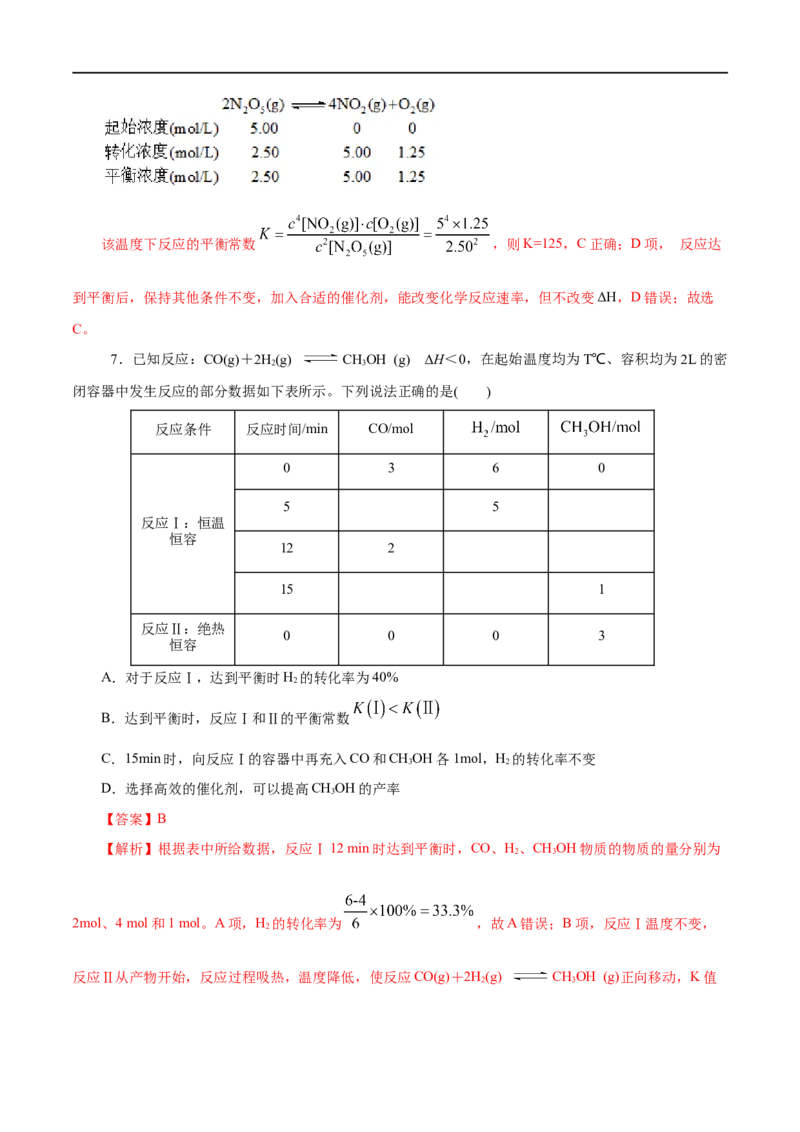 第29练化学反应的调控-2023年高考化学一轮复习小题多维练（解析版）_05高考化学_通用版（老高考）复习资料_2023年复习资料_一轮复习_2023年高考化学一轮复习小题多维练（全国通用）