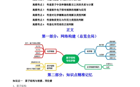 第15讲原子结构化学键（讲）-2023年高考化学一轮复习讲练测（全国通用）（原卷版）_05高考化学_通用版（老高考）复习资料_2023年复习资料_一轮复习