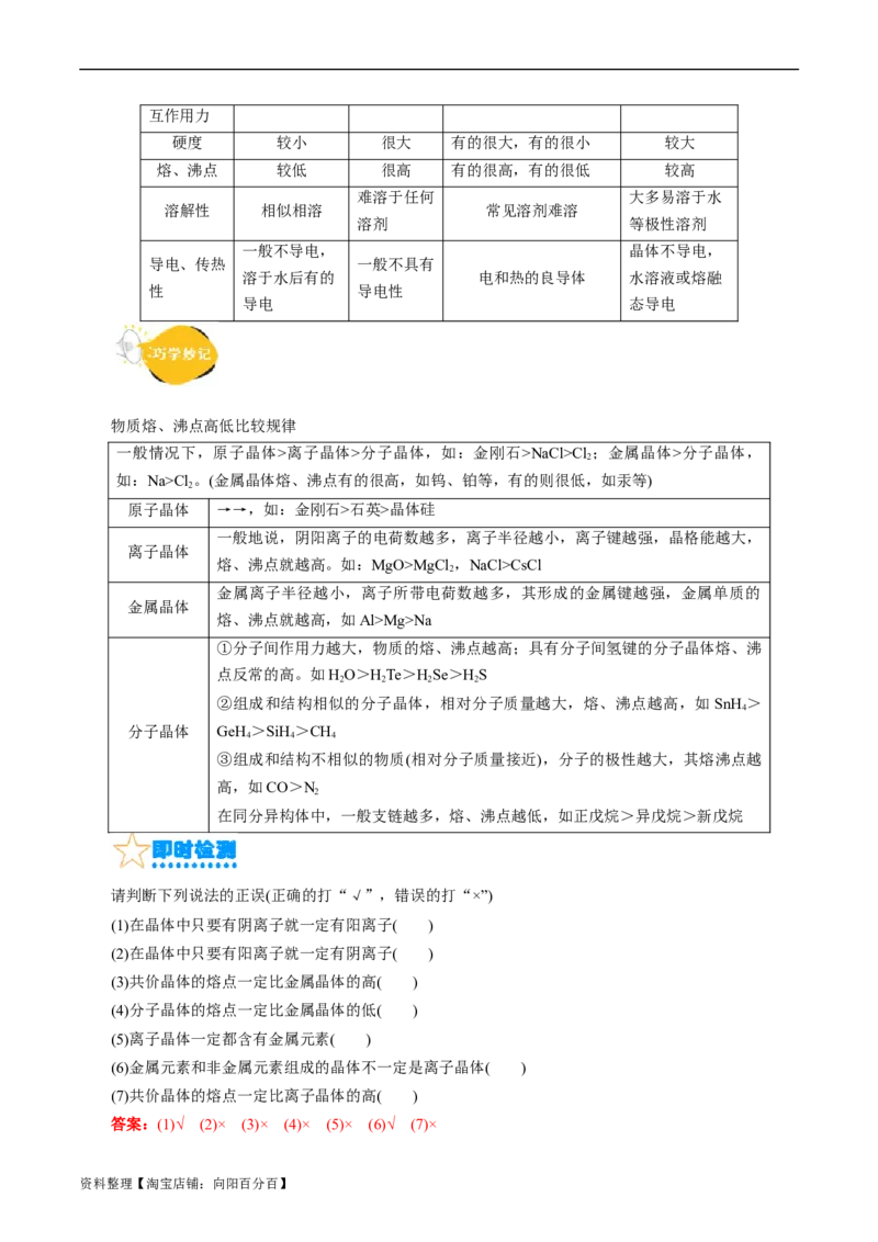 考点43晶体结构与性质(核心考点精讲精练)_05高考化学_通用版（老高考）复习资料_2024年复习资料_完备战2024年高考化学一轮复习考点帮（全国通用）