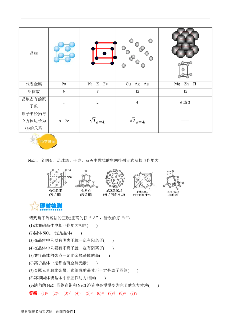 考点43晶体结构与性质(核心考点精讲精练)_05高考化学_通用版（老高考）复习资料_2024年复习资料_完备战2024年高考化学一轮复习考点帮（全国通用）