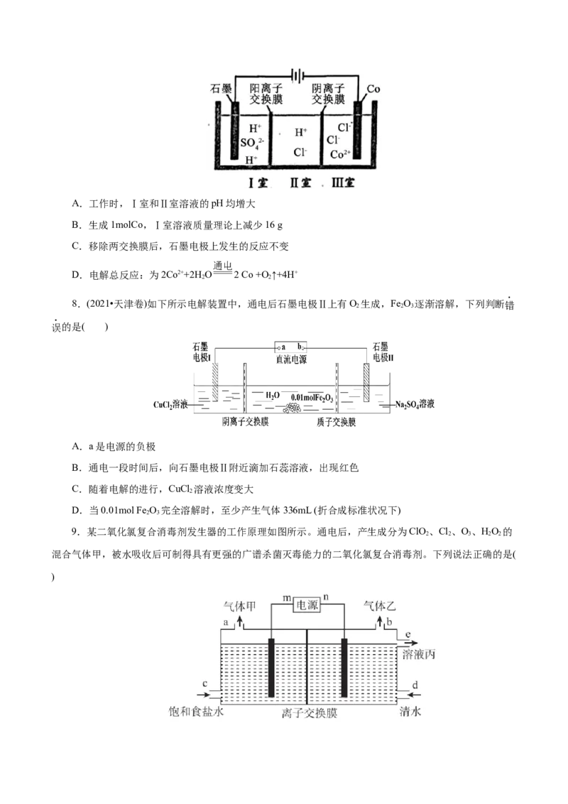 第35练电解池-2023年高考化学一轮复习小题多维练（原卷版）_05高考化学_新高考复习资料_2023年新高考资料_一轮复习_2023年新高考化学一轮复习小题多维练