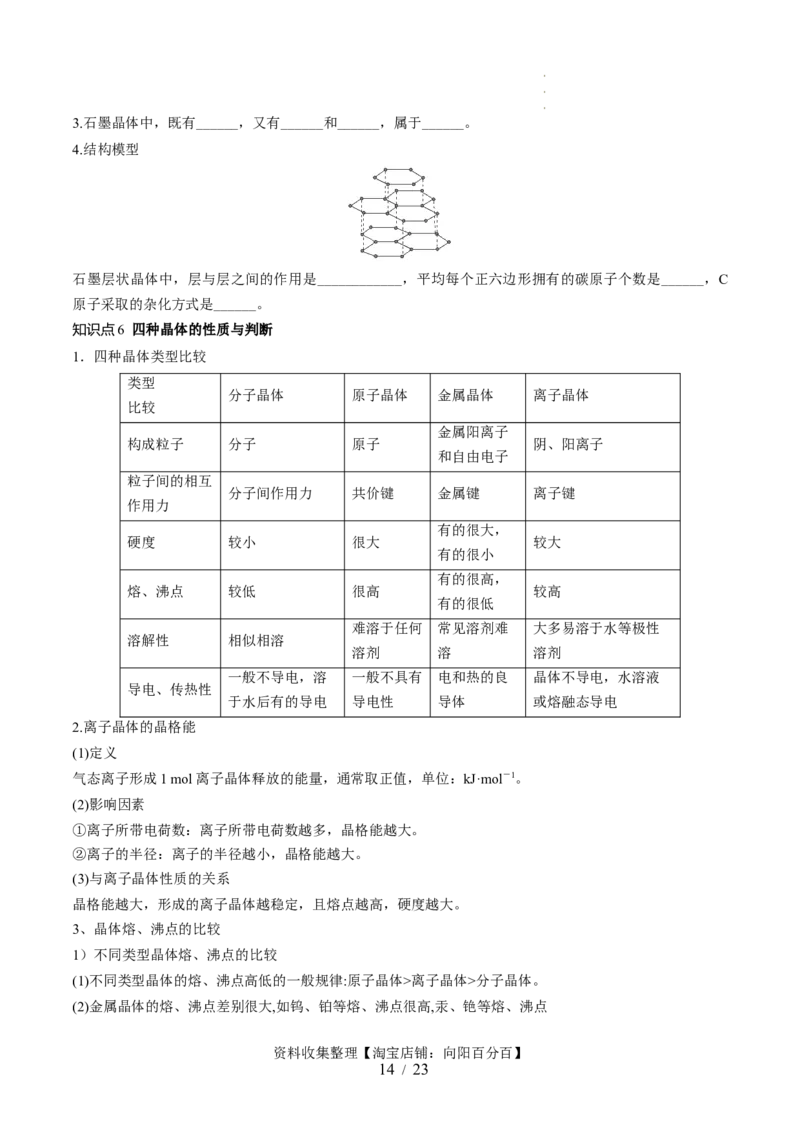 第20讲晶体结构与性质（讲义）（原卷版）_05高考化学_新高考复习资料_2024年新高考资料_一轮复习资料_完2024年高考化学一轮复习讲练测(课件+讲义+练习)（新高考）_讲义+练习