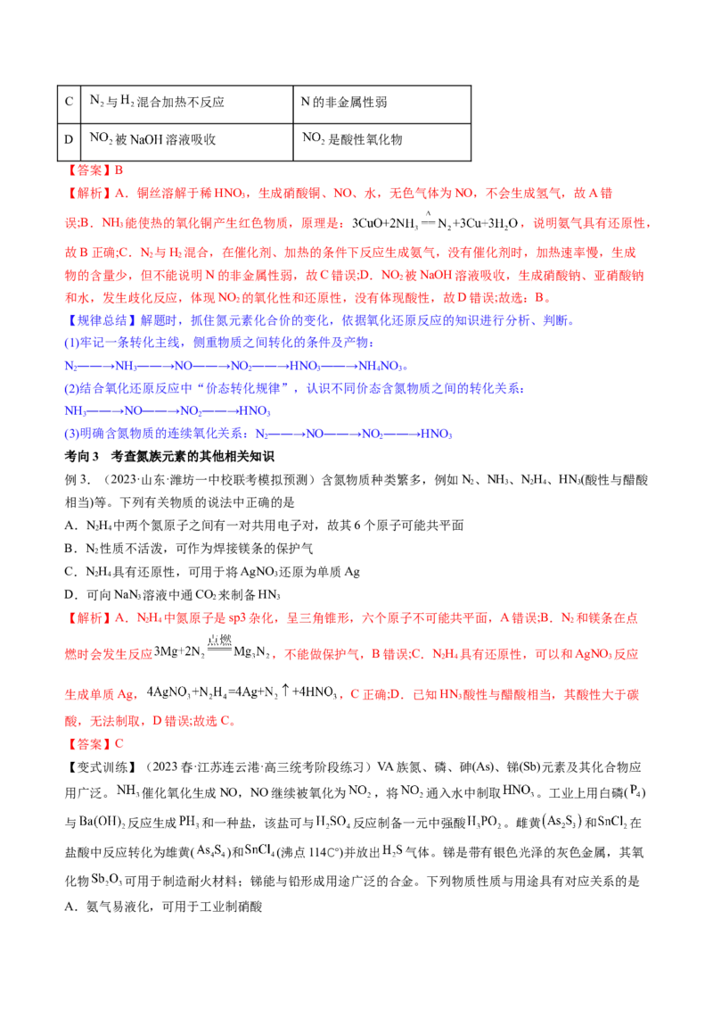 第14讲氮及其化合物（讲义）（解析版）_05高考化学_2024年新高考资料_1.2024一轮复习_2024年高考化学一轮复习讲练测（新教材新高考）