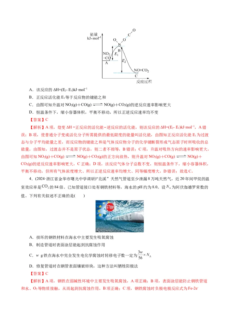 第六章化学反应与能量(测试)(解析版)_05高考化学_2025年新高考资料_一轮复习_2025年高考化学一轮复习讲练测（新教材新高考）_第六章化学反应与能量