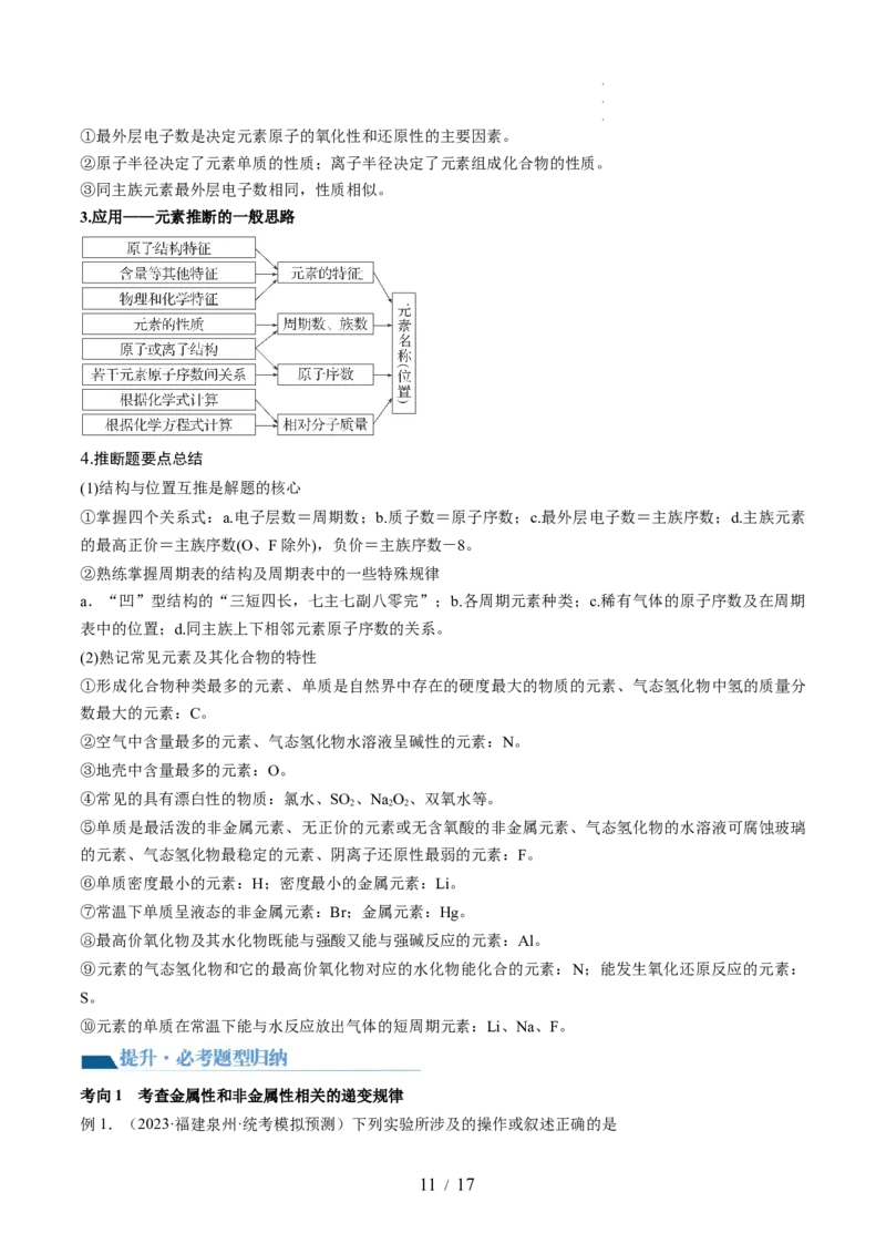 第17讲元素周期律元素周期表（讲义）（解析版）_05高考化学_新高考复习资料_2024年新高考资料_一轮复习资料_完2024年高考化学一轮复习讲练测(课件+讲义+练习)（新高考）_讲义+练习