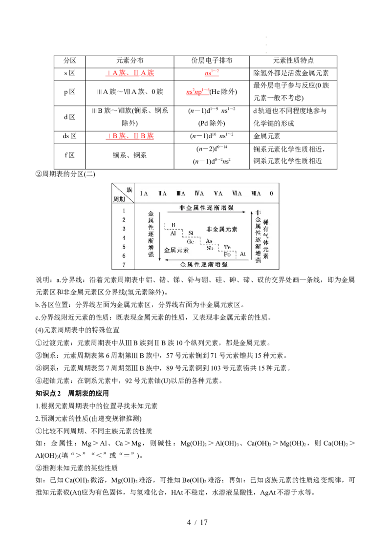 第17讲元素周期律元素周期表（讲义）（解析版）_05高考化学_新高考复习资料_2024年新高考资料_一轮复习资料_完2024年高考化学一轮复习讲练测(课件+讲义+练习)（新高考）_讲义+练习
