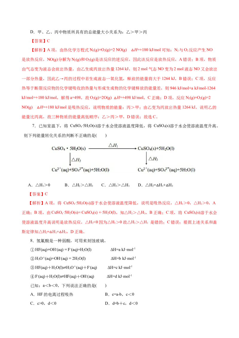 第25练反应热的计算-2023年高考化学一轮复习小题多维练（解析版）_05高考化学_新高考复习资料_2023年新高考资料_一轮复习_2023年新高考化学一轮复习小题多维练