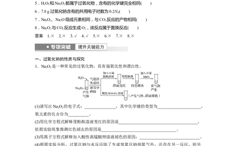 第3章第11讲　钠及其氧化物---2023年高考化学一轮复习（新高考）_05高考化学_新高考复习资料_2023年新高考资料_一轮复习_2023年新高考大一轮复习讲义